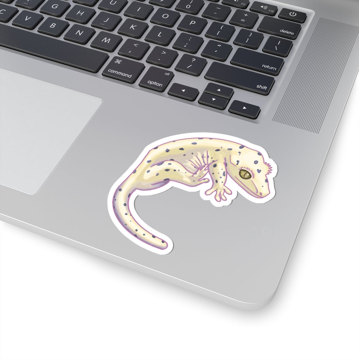 Leopard Gecko Kiss-Cut Sticker — Cute Reptile Laptop Decal