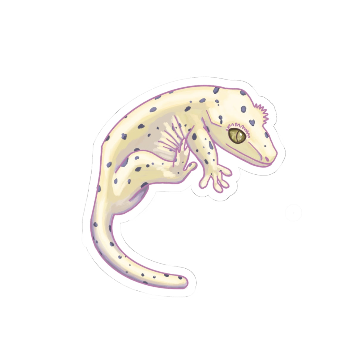 Leopard Gecko Kiss-Cut Sticker — Cute Reptile Laptop Decal