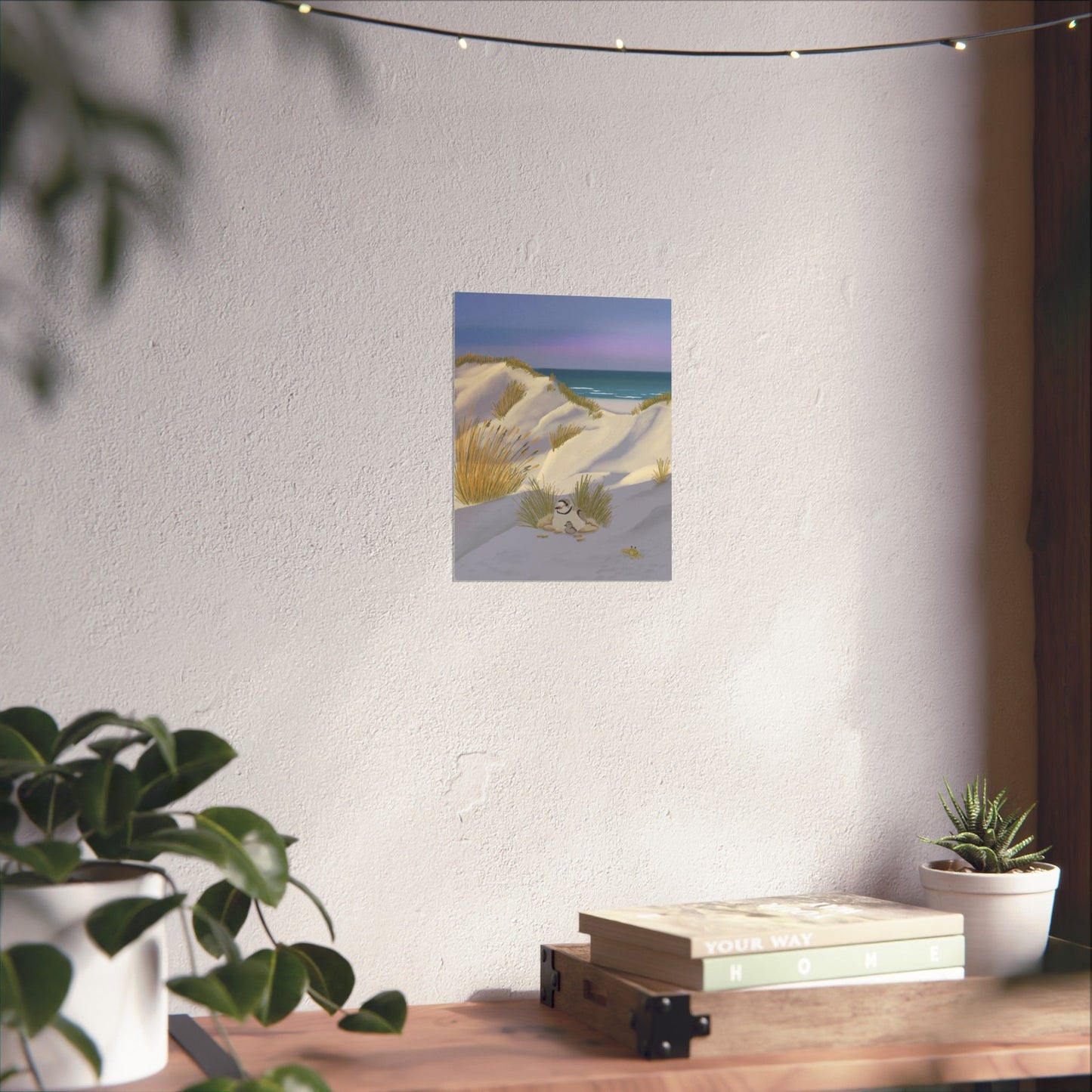 Coastal Dunes Beach Poster — Serene Ocean Sunset Print