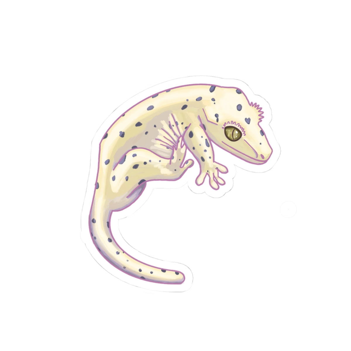 Leopard Gecko Kiss-Cut Sticker — Cute Reptile Laptop Decal